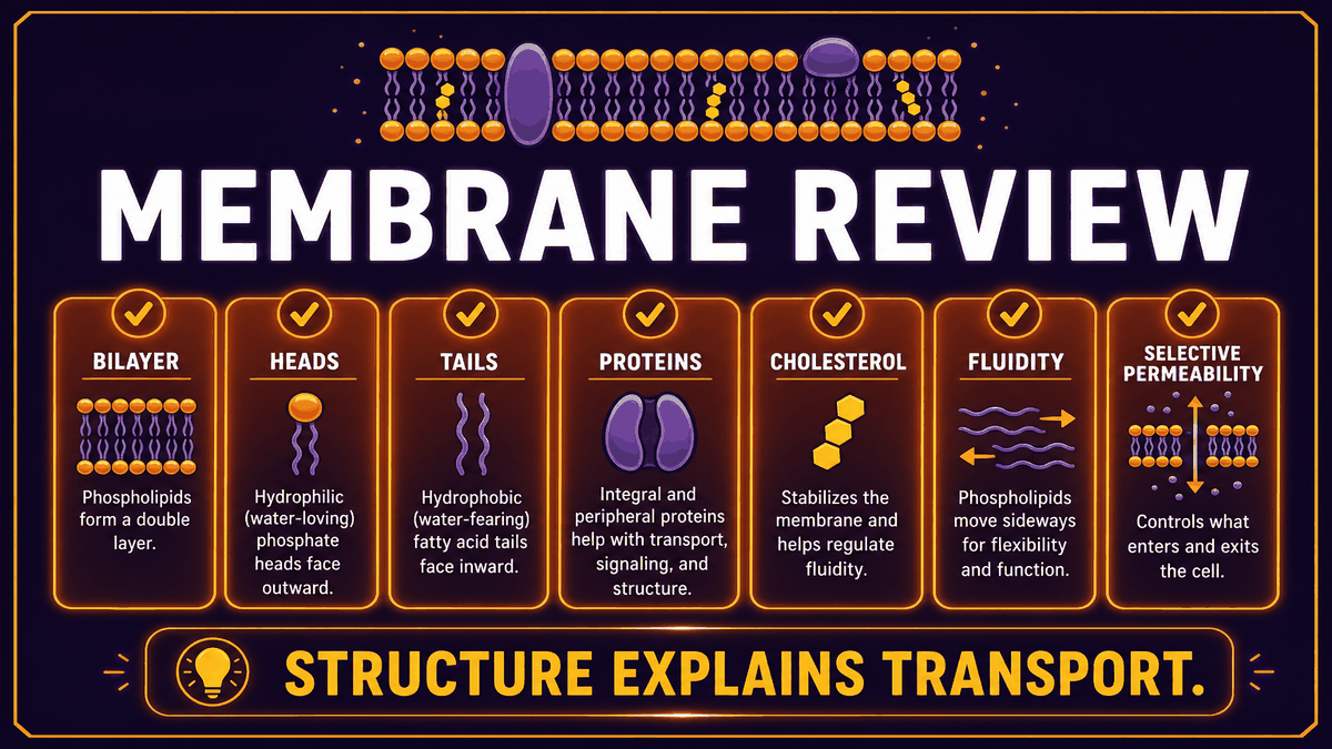 Plasma membrane review chart