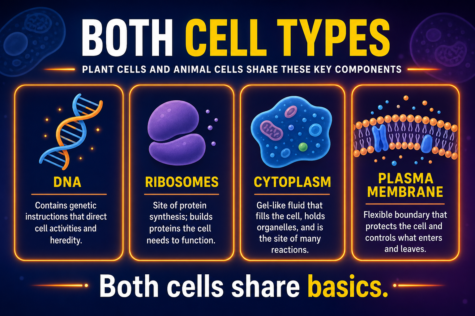 Shared features both cell types