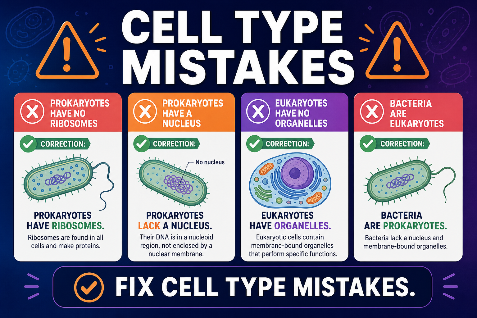Cell type mistake corrections