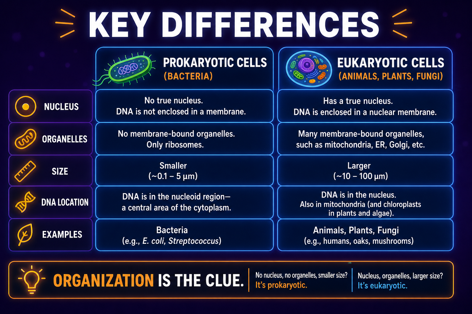 Key pro vs euk differences