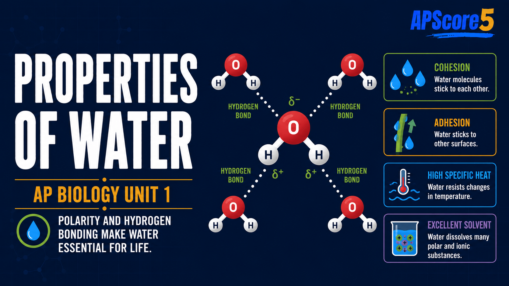 Six water properties overview