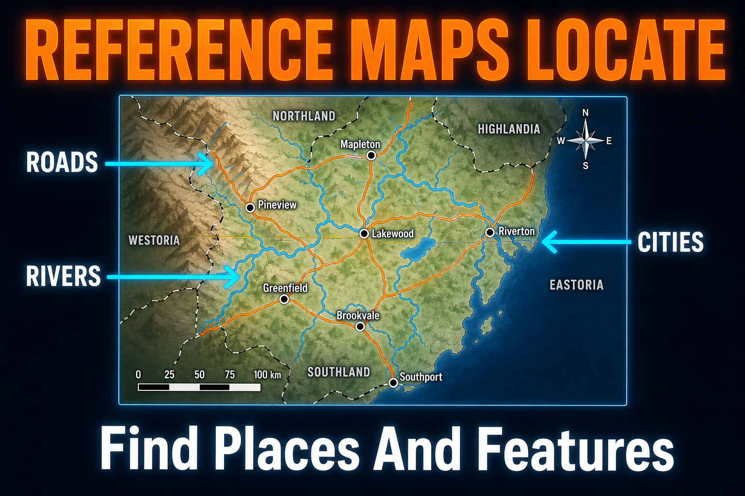 Reference Maps AP Human Geography Unit 1 Reference maps in AP Human Geography showing roads rivers cities boundaries and labels