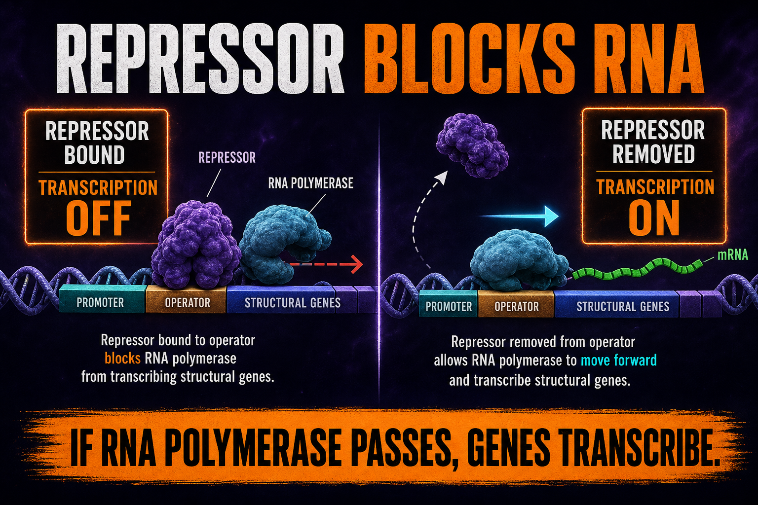 Repressor Blocks Transcription Operon AP Biology Repressor blocking transcription in an operon AP Biology diagram
