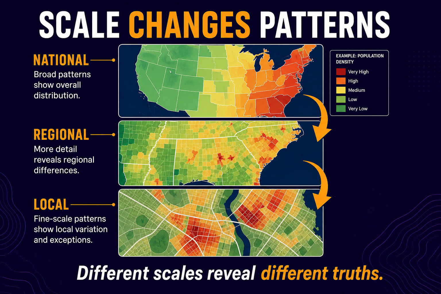 Scale of Analysis Practice AP Human Geography scale of analysis practice visual showing local, regional, national, and global geographic conclusions