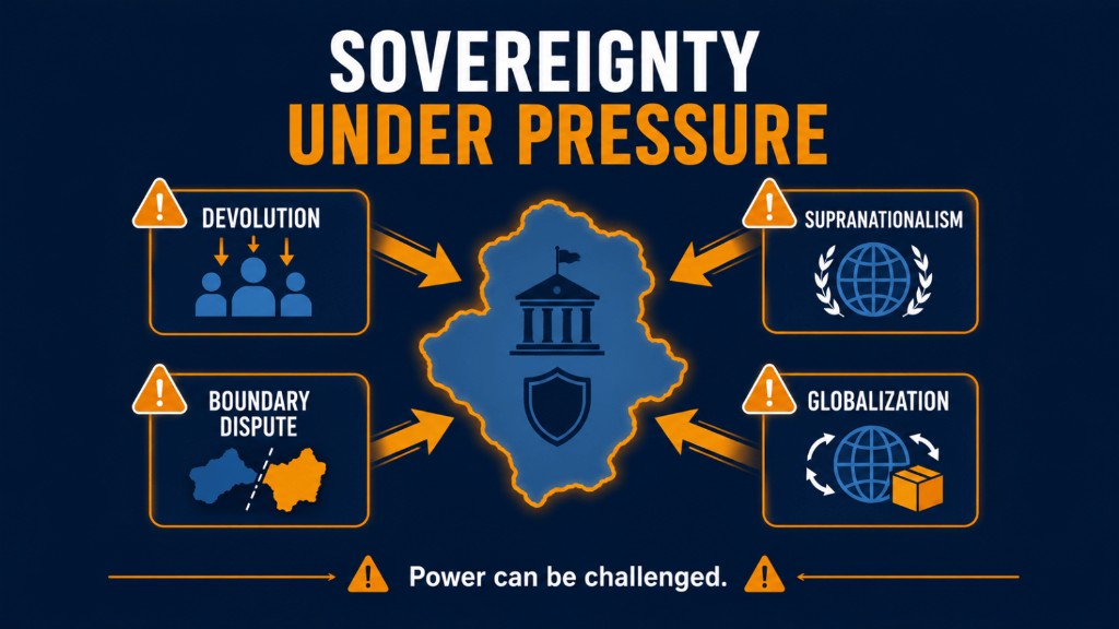 AP Human Geography sovereignty under pressure from devolution supranationalism boundary disputes and globalization