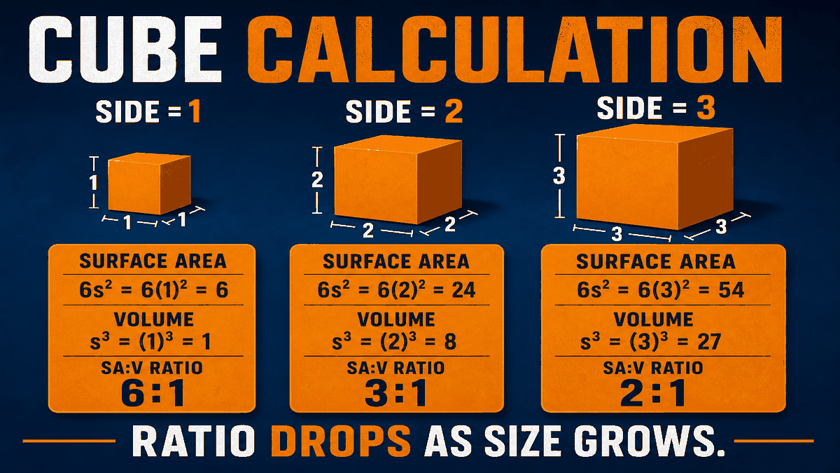 Cube SA:V calculation chart