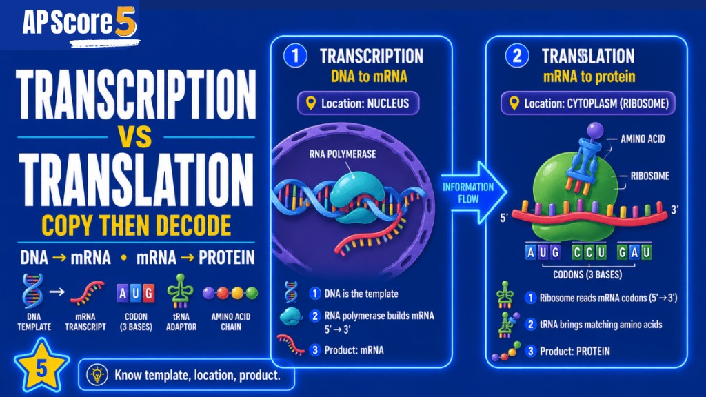 Transcription vs translation