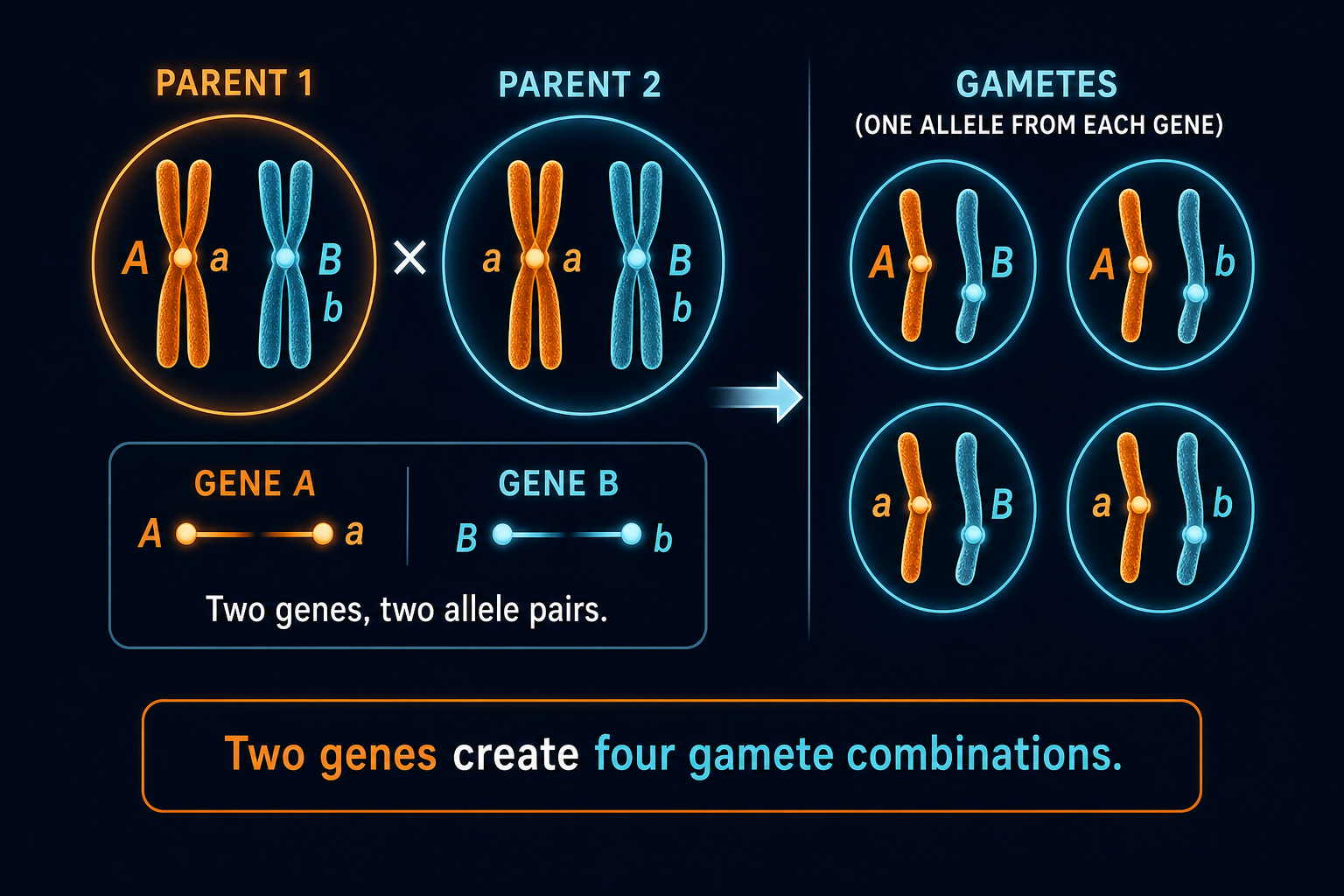 Two-gene cross gametes