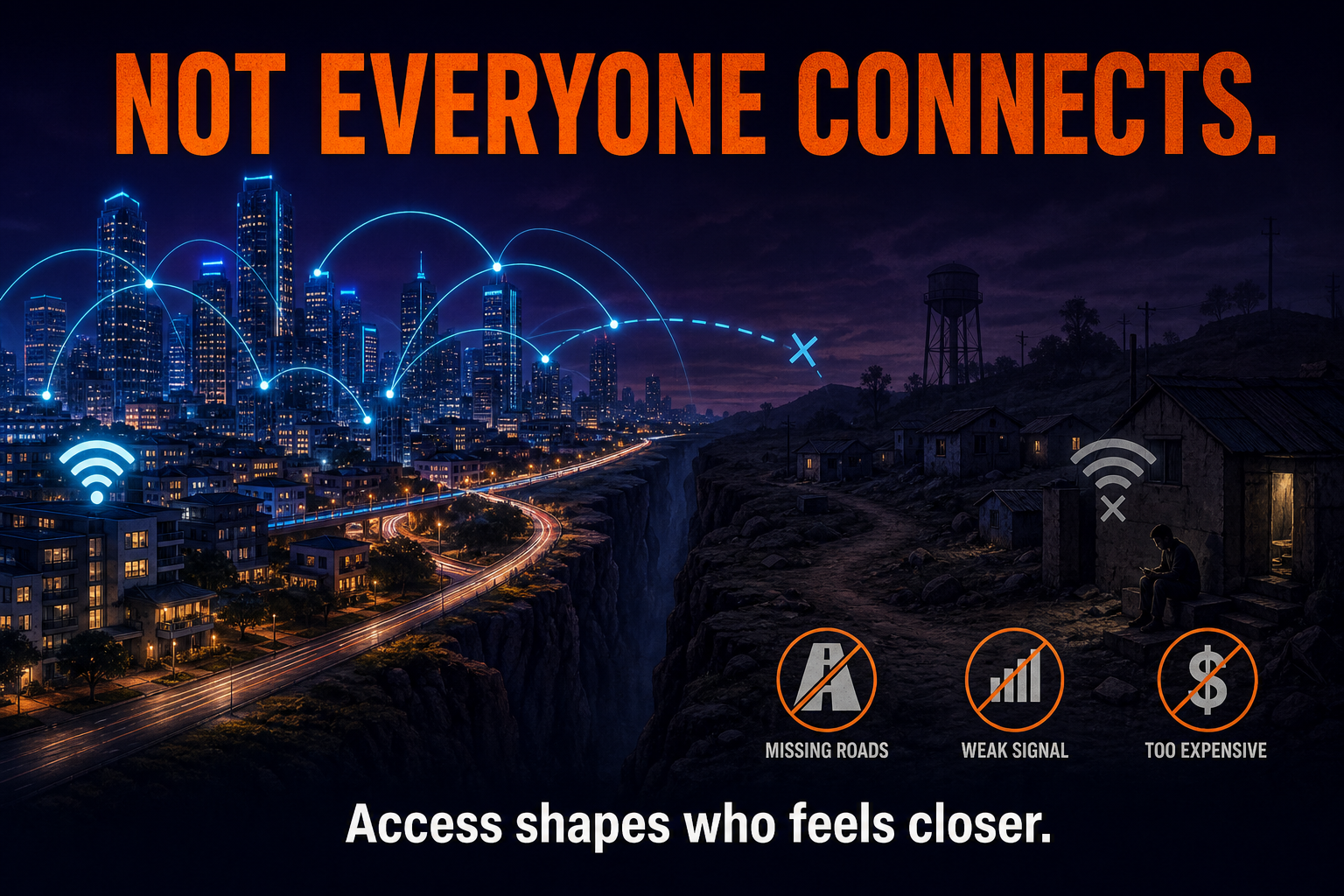 Uneven time-space compression in AP Human Geography showing digital divide income infrastructure and access barriers between connected and disconnected places