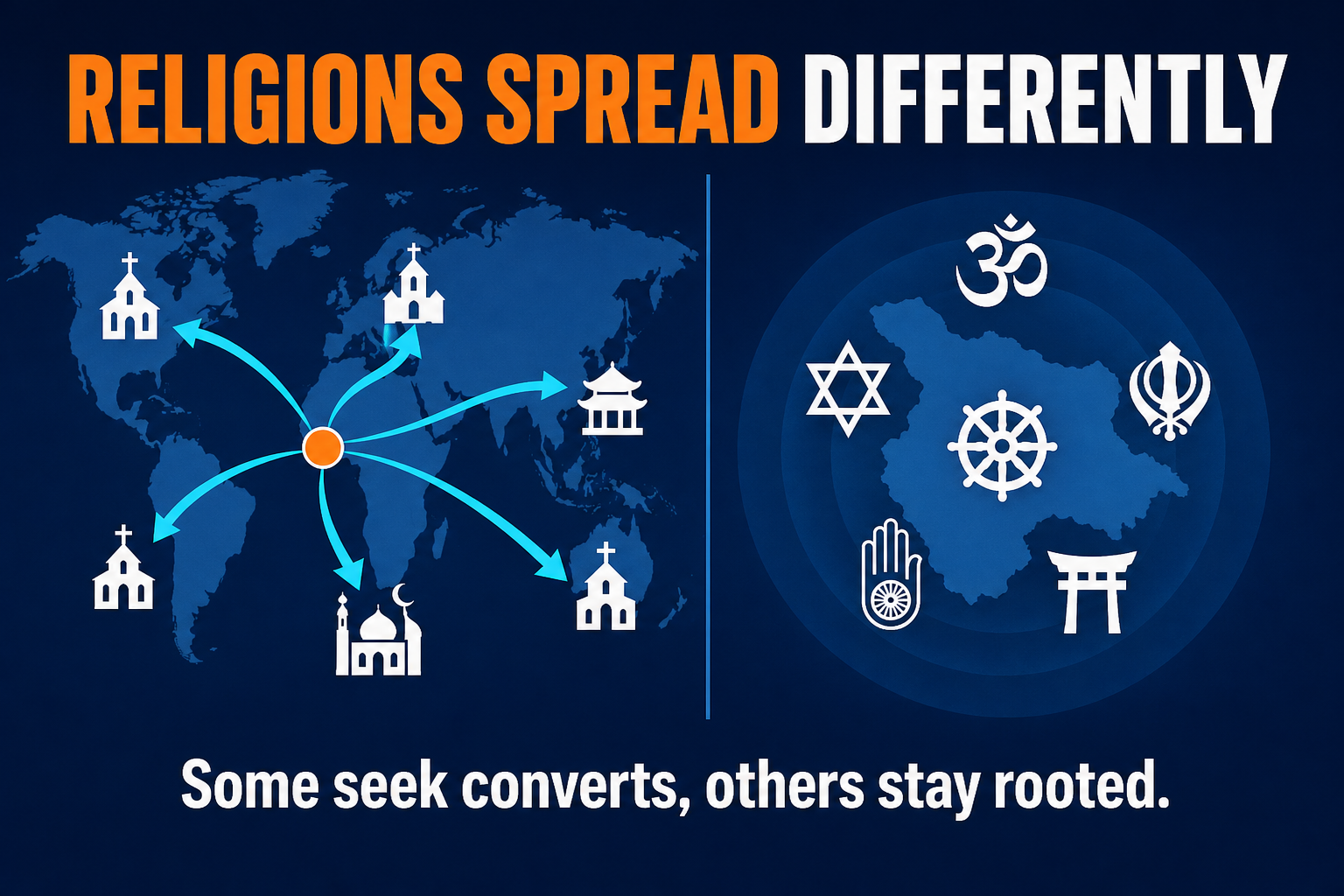 Universalizing vs Ethnic Religions AP Human Geography AP Human Geography universalizing vs ethnic religions hero comparing global religious spread and homeland religious clustering