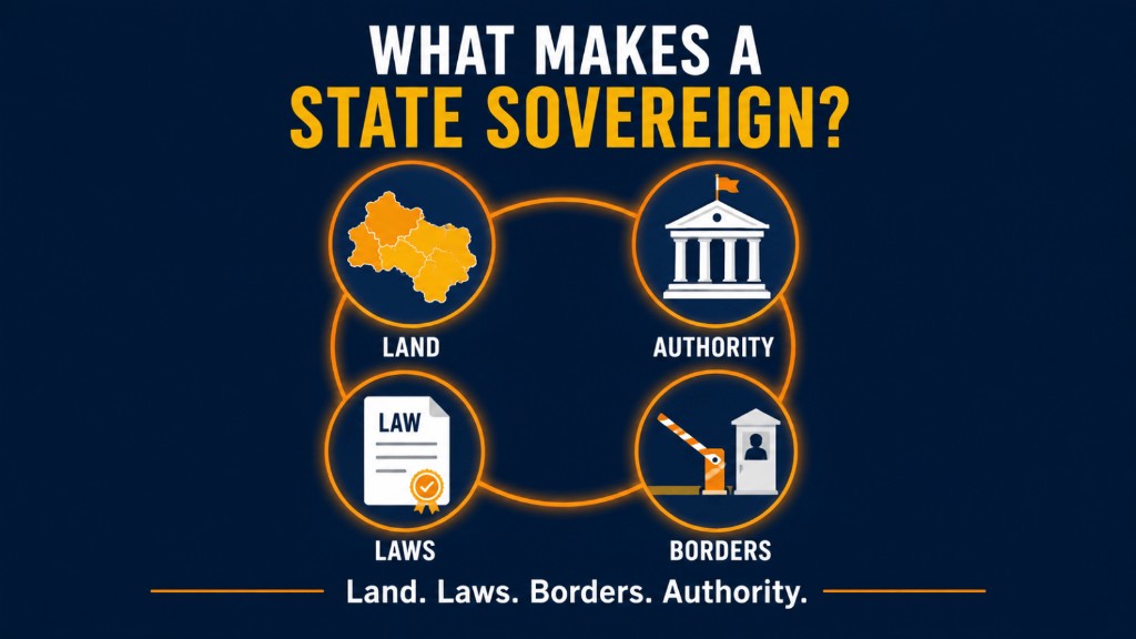 AP Human Geography sovereignty infographic showing land laws borders and political authority