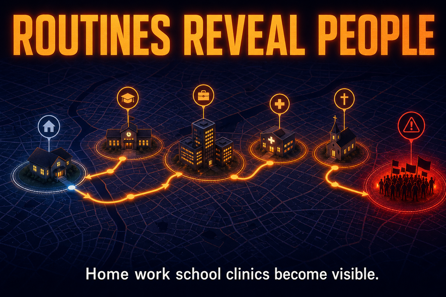 Why location data is sensitive in AP Human Geography showing daily routes revealing home work school clinics worship and protest locations