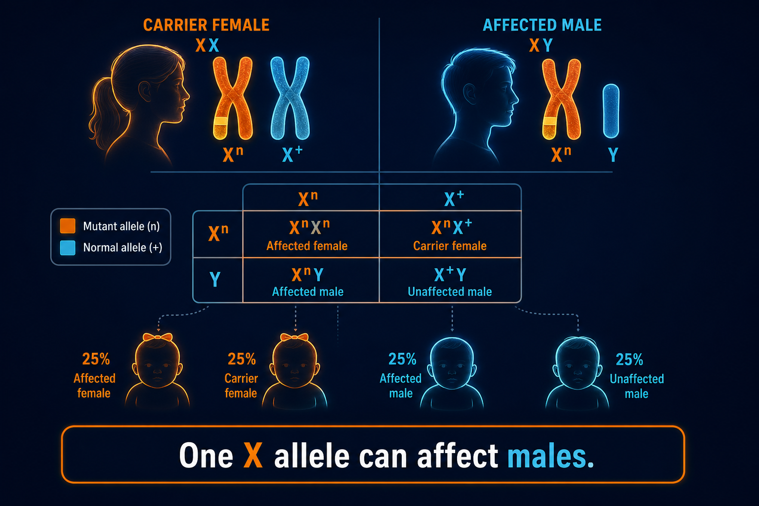 X-linked recessive pattern